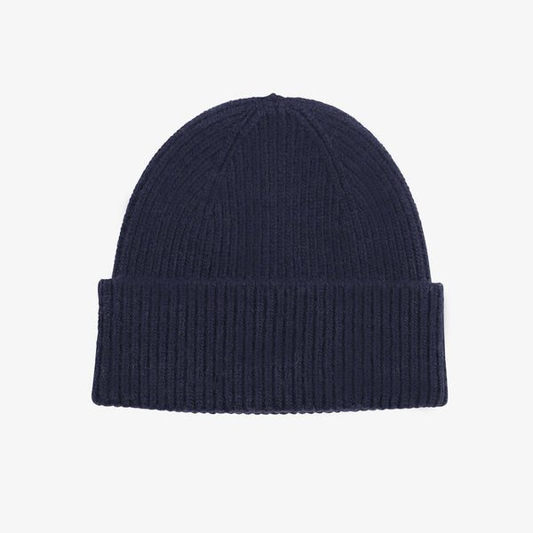 Merino Wool Beanie - Navy Blue