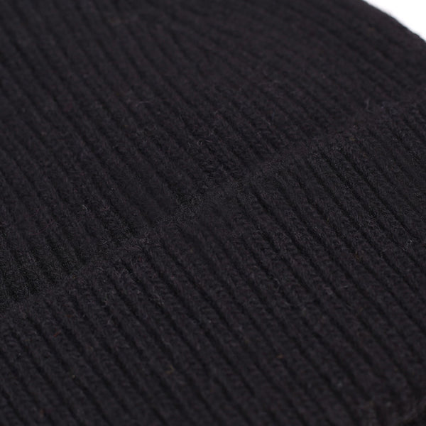 Merino Wool Beanie - Deep Black