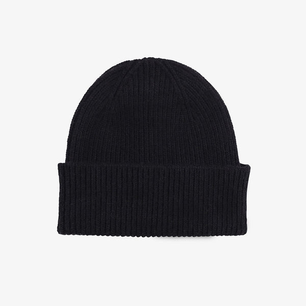Merino Wool Beanie - Deep Black