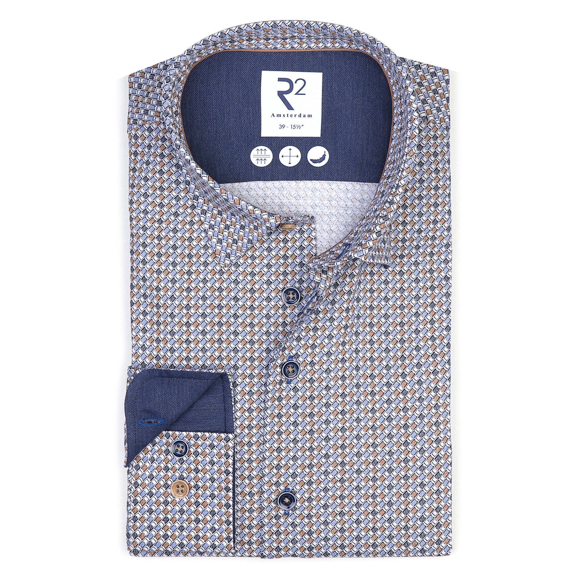 R2 Diagonal Print Shirt