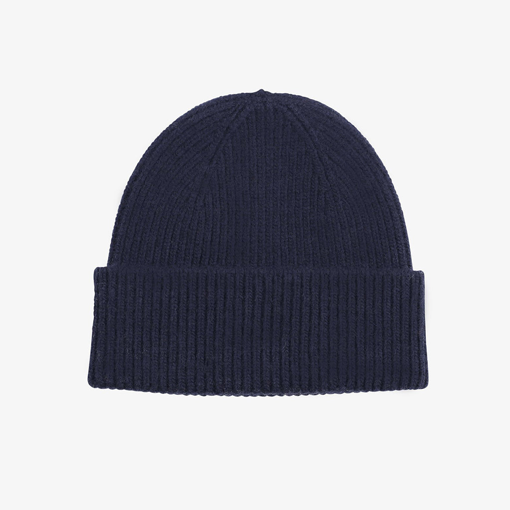 Merino Wool Beanie - Navy Blue