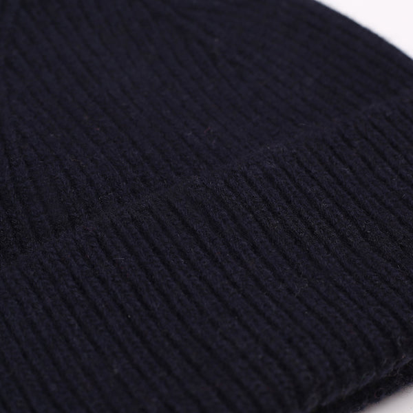 Merino Wool Beanie - Navy Blue