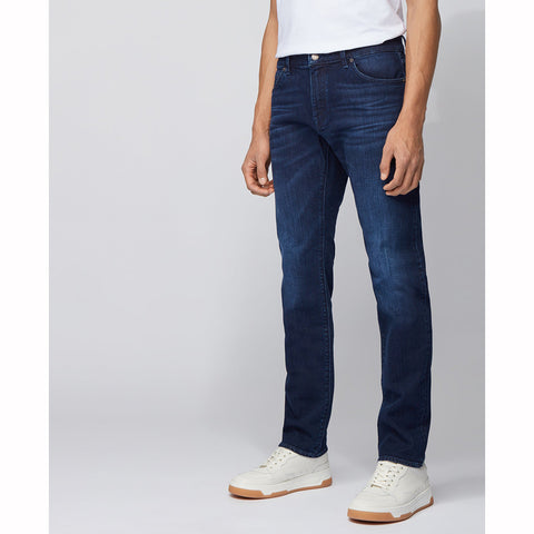 BOSS Regular-fit Jeans in Mid-blue Italian Denim